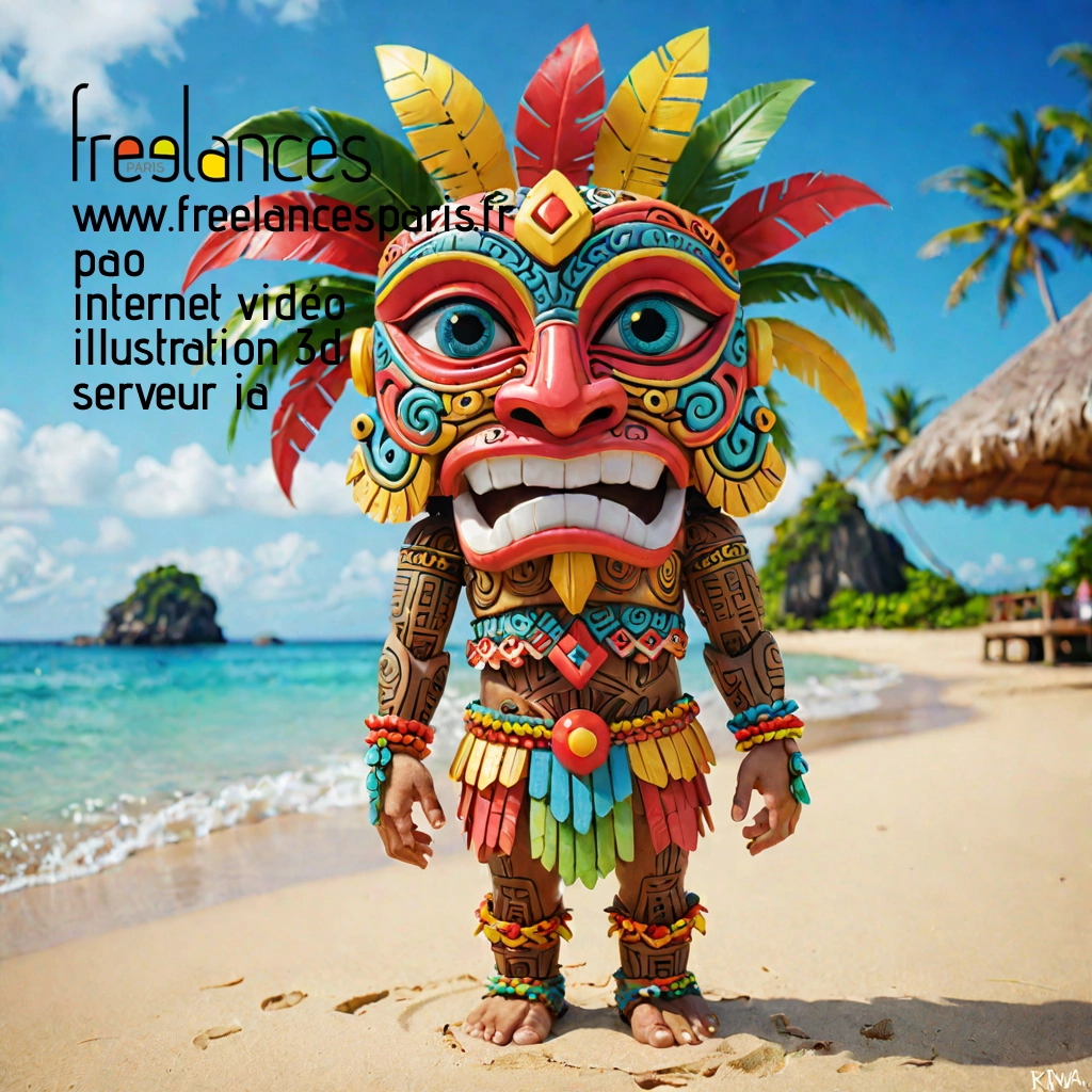 Pao mise en page internet vidéo illustration 3d serveur IA générative AI freelance paris studio de création magazines PW2S7XB0